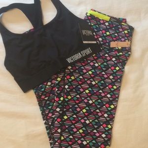 NEW Set Victoria's Secret Knock Out Tights / Leggings & Sports Bra Set Small $90